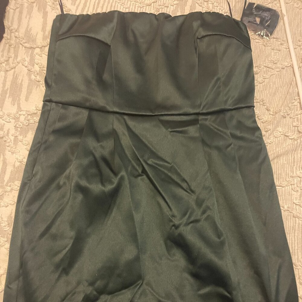 Strapless Forest Green Mini Dress